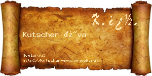 Kutscher Éva névjegykártya